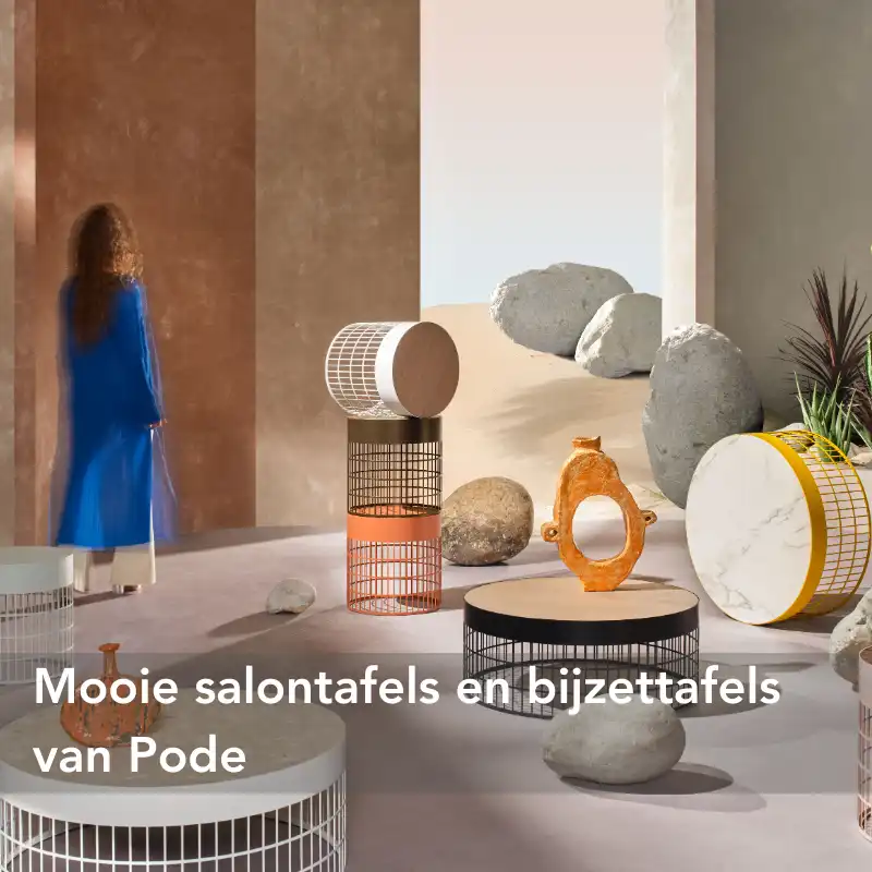 Bekijk de prachtige salontafels en bijzettafels van Pode.
